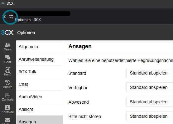 Oben in der PWA-App lässt sich direkt in die Berechtigungen wechseln.