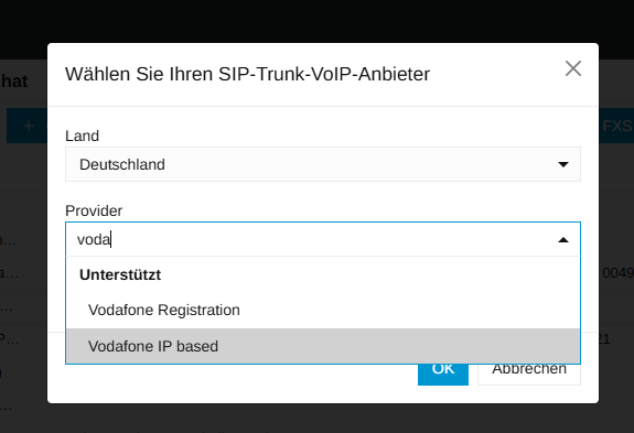 In der aktuellen V20 Version gibt es mittlerweile vorgefertigte Templates von 3CX, hier spielt der Anlagenanschluss/ Bezeichnung eine Rolle, fragen Sie hierzu auch bei Vodafone nach.